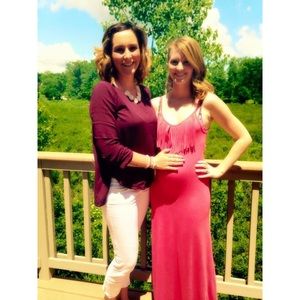 Coral summer maxi dress